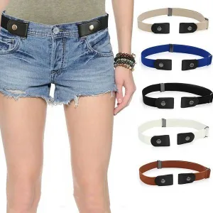 Adjustable Buckle Free Stretch Belt Invisible Lazy Belt for Women Men