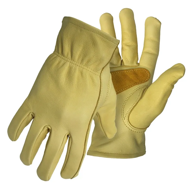 Boss 60393X Gloves with Palm Patch, 3XL, Keystone Thumb, Elastic Cuff, Cowhide Leather, Tan :PR: QUANTITY: 1