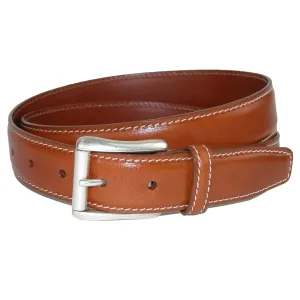 CrookhornDavis Men's Ciga Calfskin Leather Casual Belt with Contrast Stitch