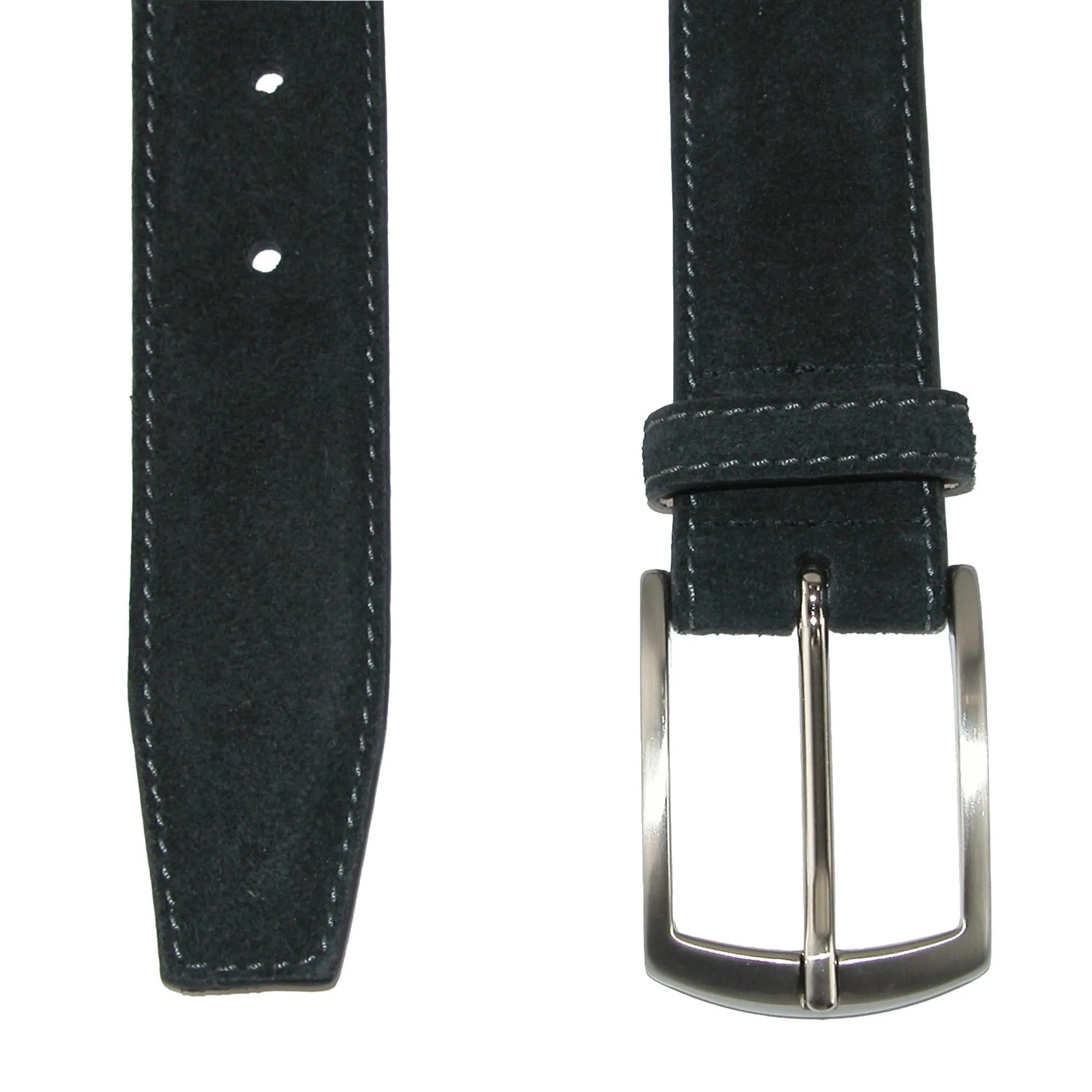 CrookhornDavis Men's Monza Suede Belt with Contrast Stitch