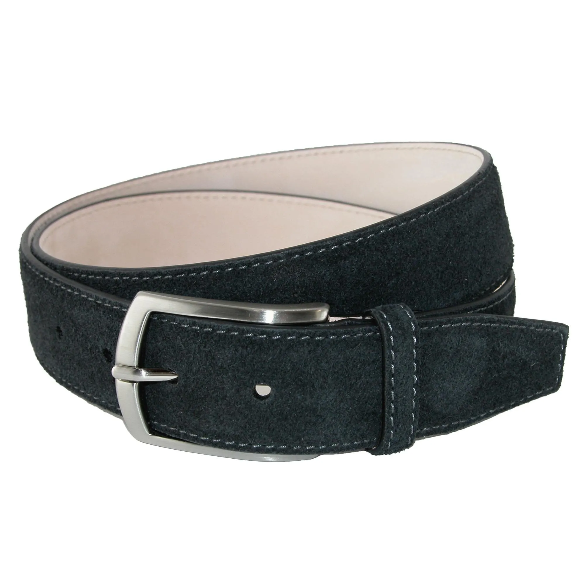 CrookhornDavis Men's Monza Suede Belt with Contrast Stitch