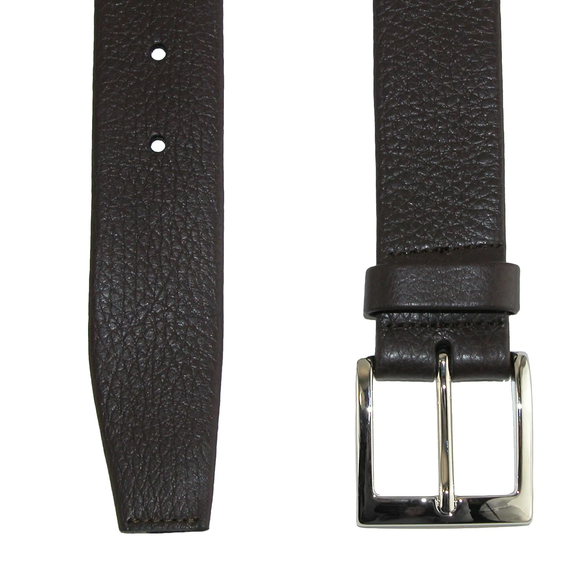 CrookhornDavis Men's Parma Buttercalf Grain Tubular Leather Dress Belt