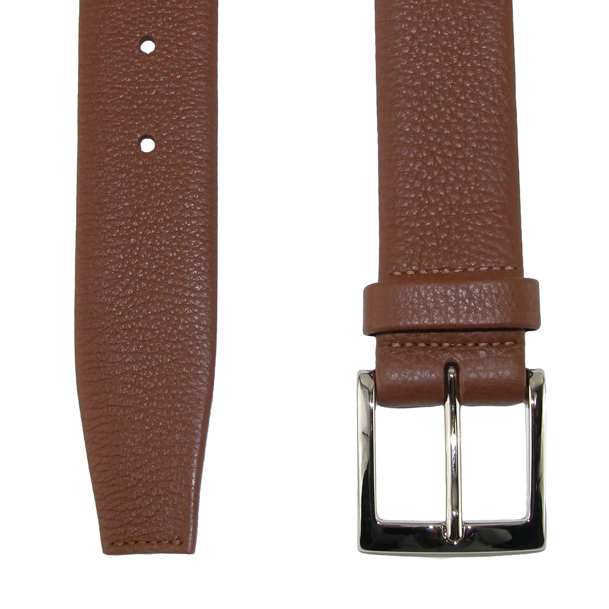 CrookhornDavis Men's Parma Buttercalf Grain Tubular Leather Dress Belt