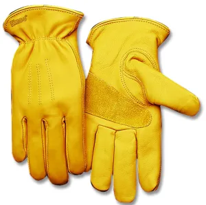 Heatkeep 198HK-L Premium-Grade Driver Gloves, Men's, L, 11 in L, Keystone Thumb, Easy-On Cuff, Cowhide Leather, Gold :PR: QUANTITY: 1