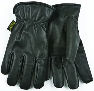 Heatkeep 93HK-M Driver Gloves, Men's, M, 10-1/4 in L, Keystone Thumb, Easy-On Cuff, Goatskin Leather, Black :PR: QUANTITY: 1