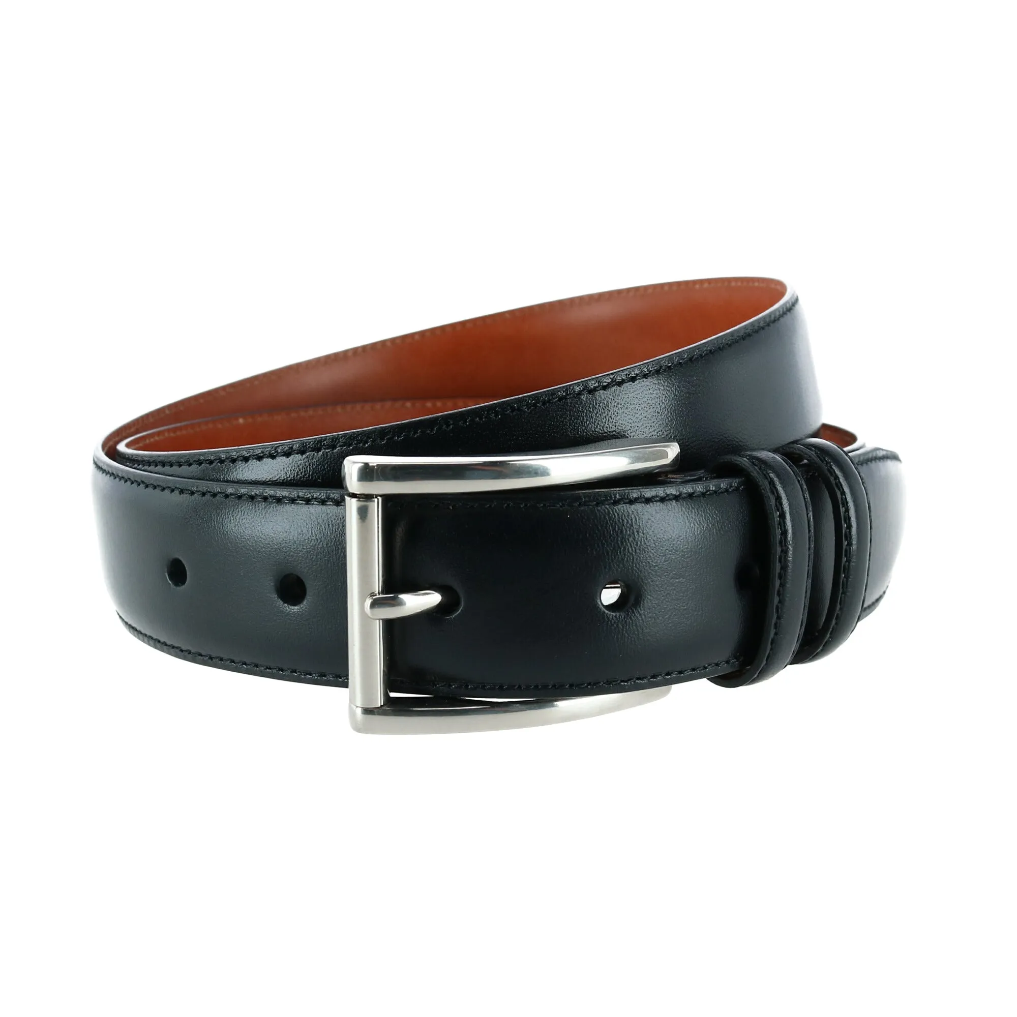 Lorenzo 32mm Dropped Edge Leather Dress Belt