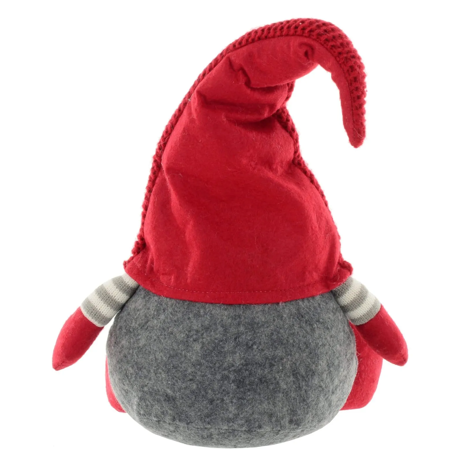 Sitting Gonk Fabric Christmas Figure Decoration Red Grey 38cm