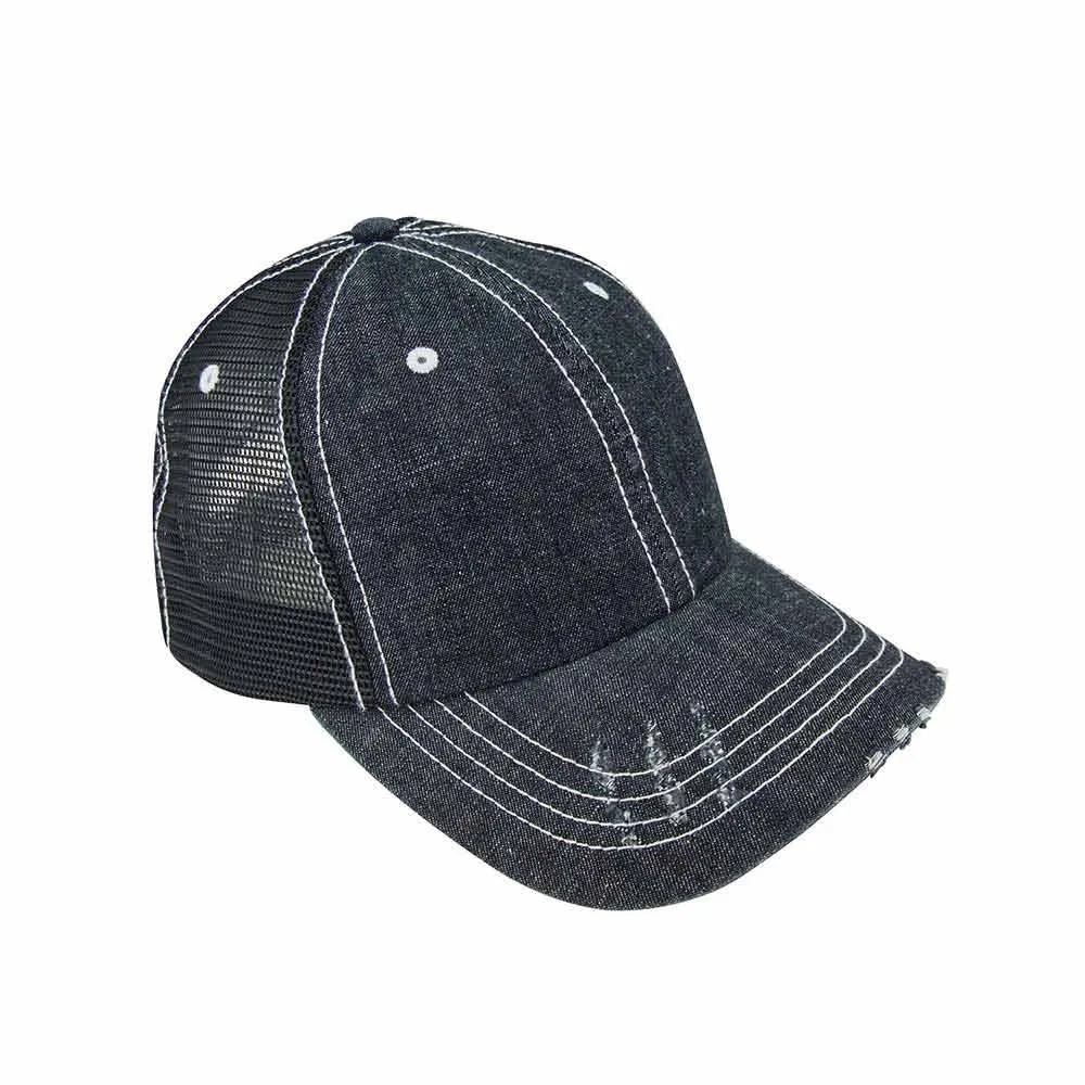 Washed Denim Trucker Cap