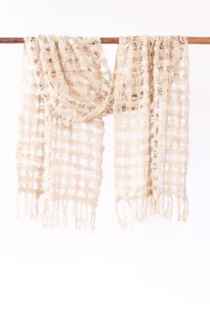 Wild Silk Chunky Open-Weave Scarf, Sun Bleached